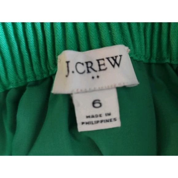 J Crew Skirt Women Kelly Green Linen Paper Bag Waist Pleated Mini Preppy Size 6 - Picture 7 of 9